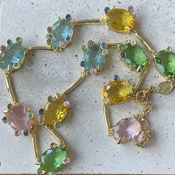 Swarovski Elegant Multicolor Gemstone Necklace - Picture 7 of 10